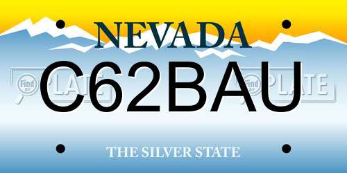 C62BAU Nevada License Plate