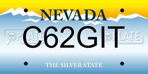 C62GIT Nevada License Plate