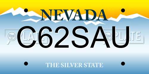 C62SAU Nevada License Plate