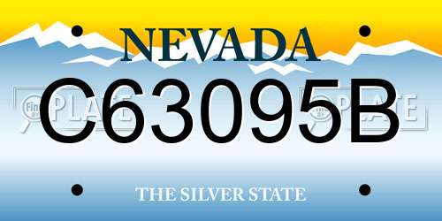 C63095B Nevada License Plate