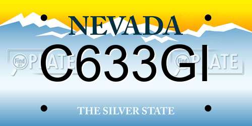 C633GI Nevada License Plate
