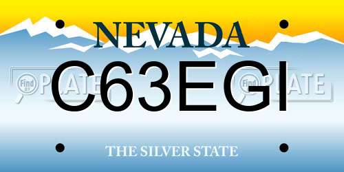 C63EGI Nevada License Plate