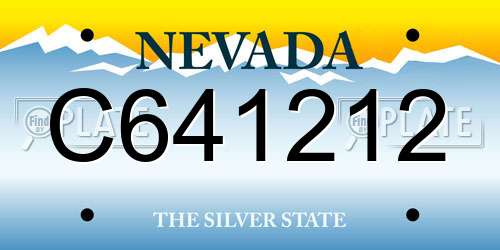 C641212 Nevada License Plate