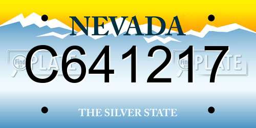 C641217 Nevada License Plate