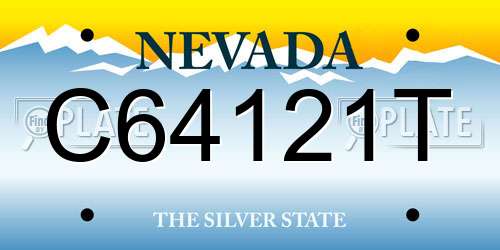 C64121T Nevada License Plate