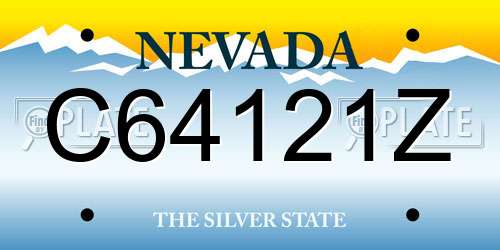 C64121Z Nevada License Plate