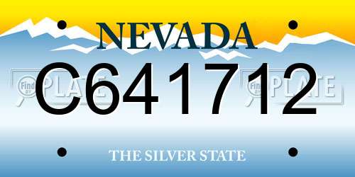 C641712 Nevada License Plate