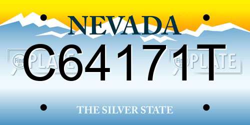 C64171T Nevada License Plate