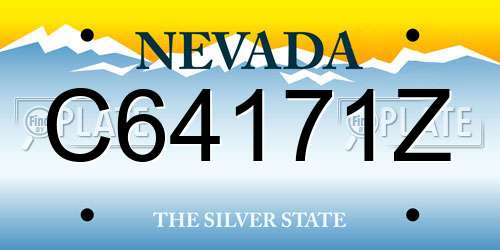 C64171Z Nevada License Plate