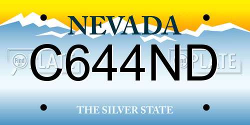 C644ND Nevada License Plate