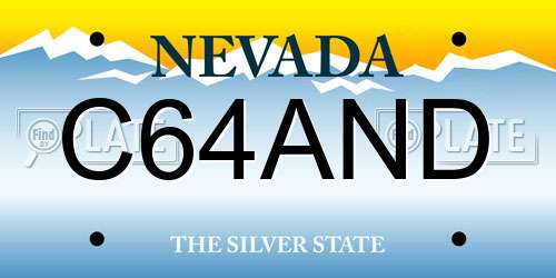 C64AND Nevada License Plate