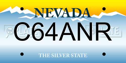 C64ANR Nevada License Plate