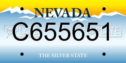 C655651 Nevada License Plate
