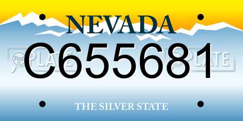 C655681 Nevada License Plate