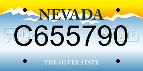 C655790 Nevada License Plate
