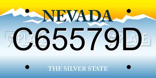 C65579D Nevada License Plate