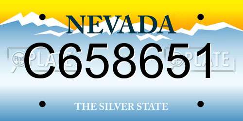 C658651 Nevada License Plate