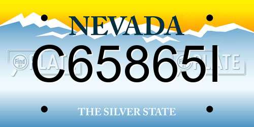 C65865I Nevada License Plate