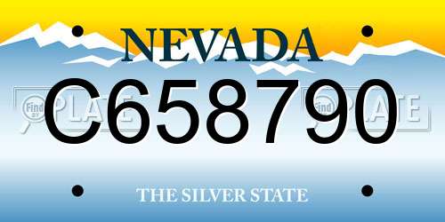C658790 Nevada License Plate