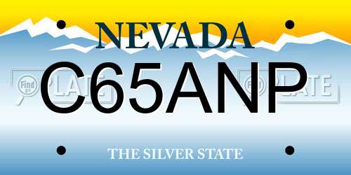 C65ANP Nevada License Plate