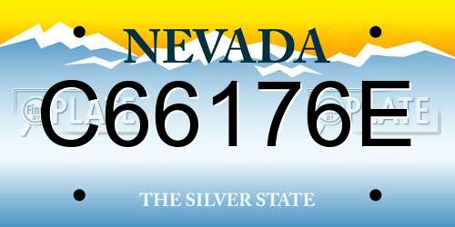 C66176E Nevada License Plate