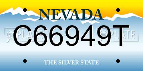 C66949T Nevada License Plate