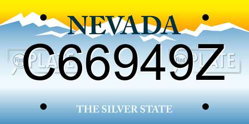 C66949Z Nevada License Plate