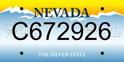 C672926 Nevada License Plate