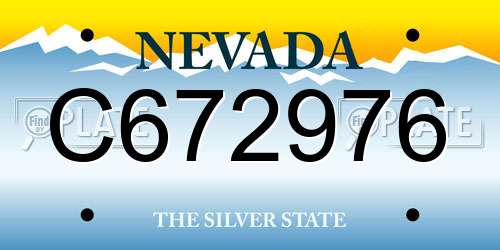 C672976 Nevada License Plate