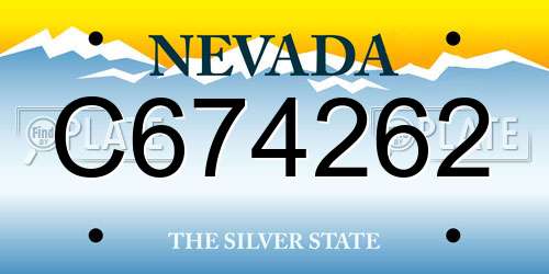 C674262 Nevada License Plate