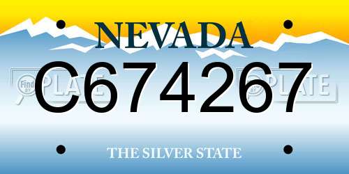 C674267 Nevada License Plate