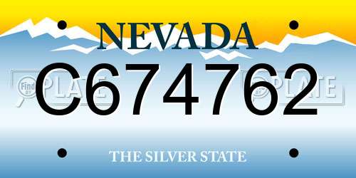 C674762 Nevada License Plate