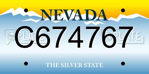 C674767 Nevada License Plate
