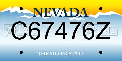 C67476Z Nevada License Plate