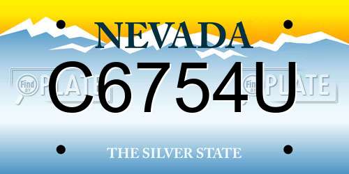C6754U Nevada License Plate