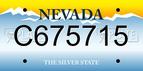 C675715 Nevada License Plate