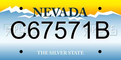 C67571B Nevada License Plate