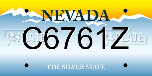 C6761Z Nevada License Plate