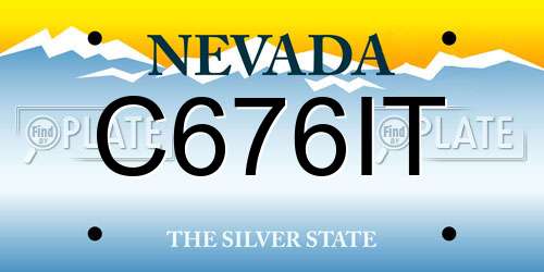 C676IT Nevada License Plate