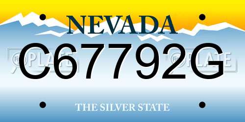 C67792G Nevada License Plate