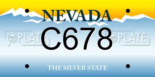 C678 Nevada License Plate