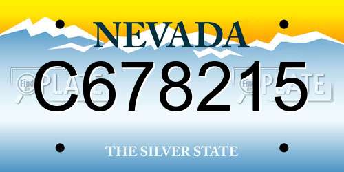 C678215 Nevada License Plate