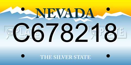 C678218 Nevada License Plate