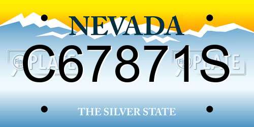 C67871S Nevada License Plate