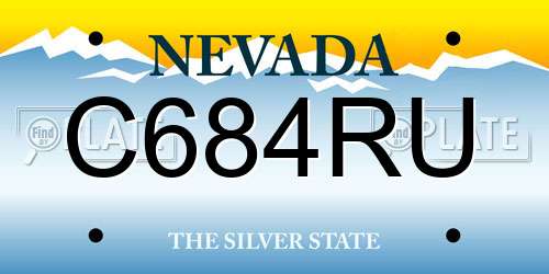 C684RU Nevada License Plate