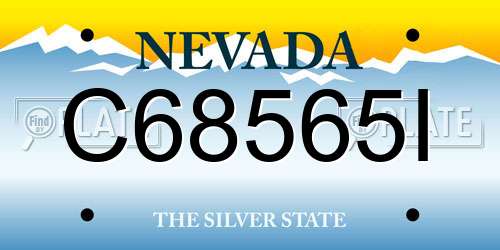 C68565I Nevada License Plate