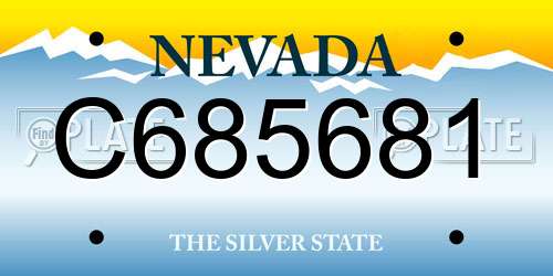 C685681 Nevada License Plate