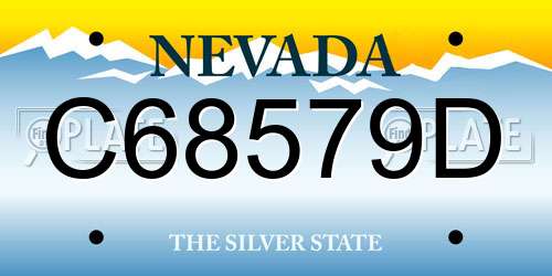 C68579D Nevada License Plate