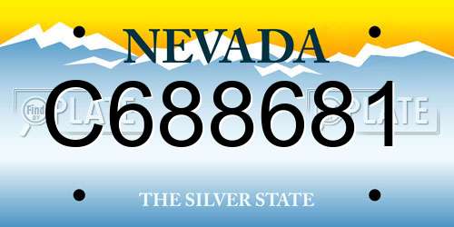 C688681 Nevada License Plate