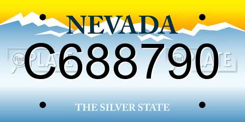 C688790 Nevada License Plate